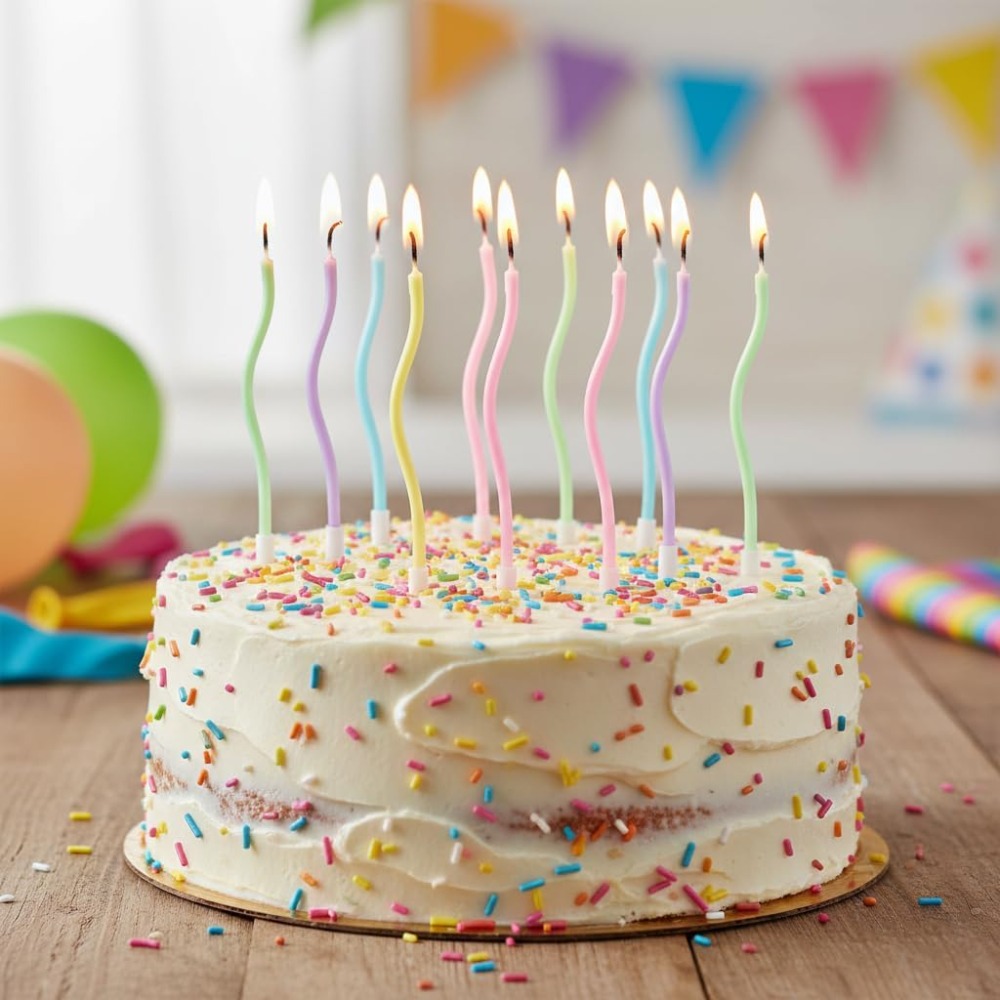Rainbow Spiral Birthday Cake C - Supplies Of Candle 评论和价格