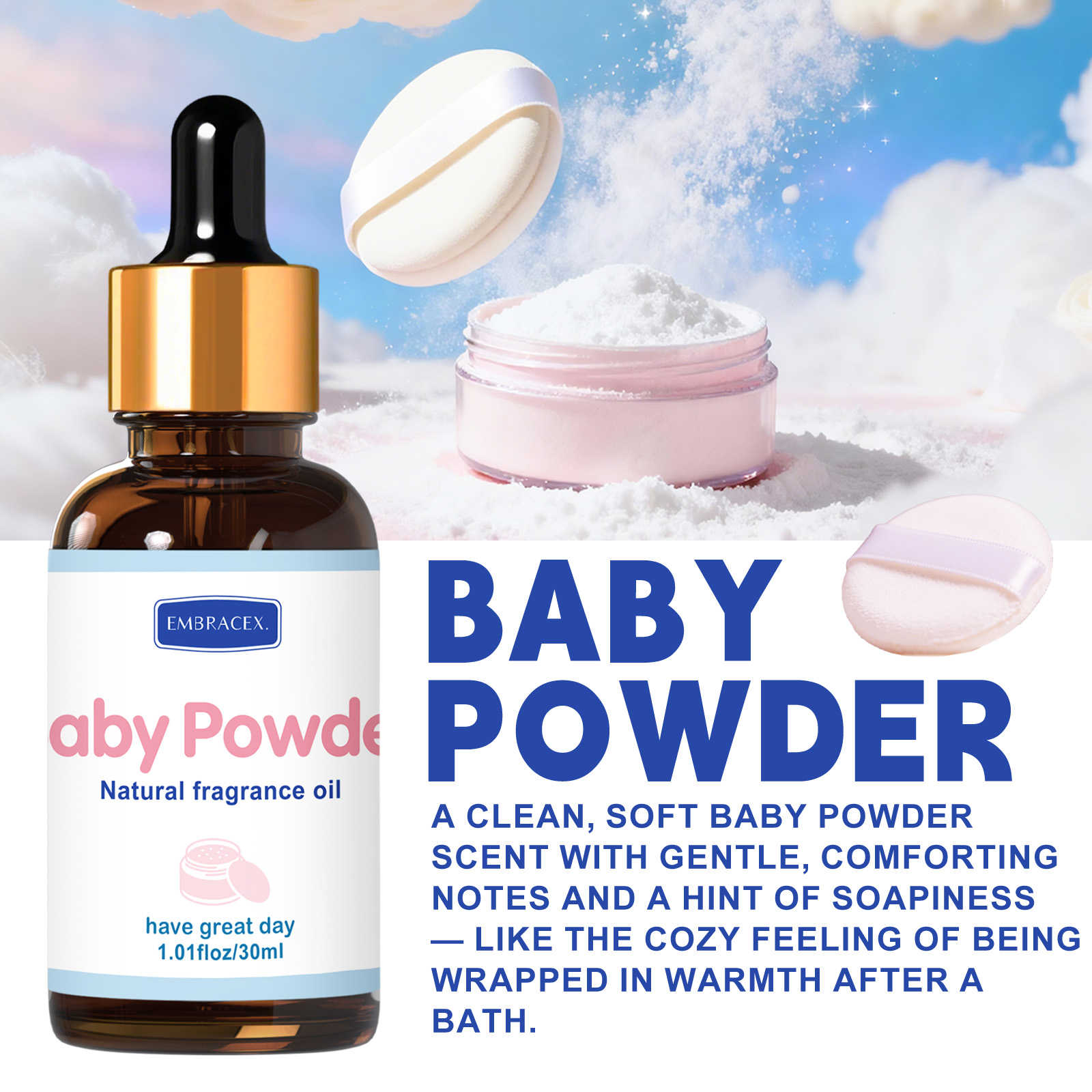30ml Baby Powder Essential Oil - Candle Making Supplies Fragrance Oils 评论和价格